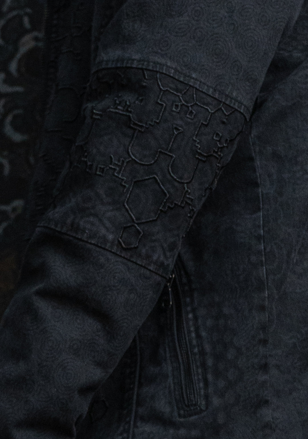 Jacket Men / Denim Stretchy Laser Print Digital Embroidery Stonewashed - DRAGONS IKARO